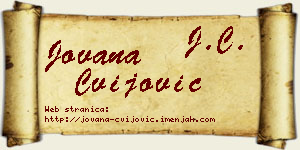 Jovana Cvijović vizit kartica